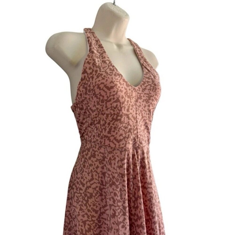 Prana Womens Sz S Saxon Orange Scoop Neck Keyhole Back Handkerchief Dress NWT - Picture 2 of 15